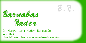 barnabas nader business card